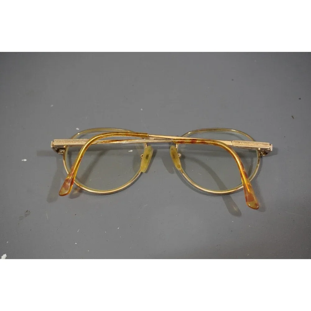 Vintage Polo Ralph Lauren Classic Oval Eyeglasses Engraved Gold Frames Italy Vtg